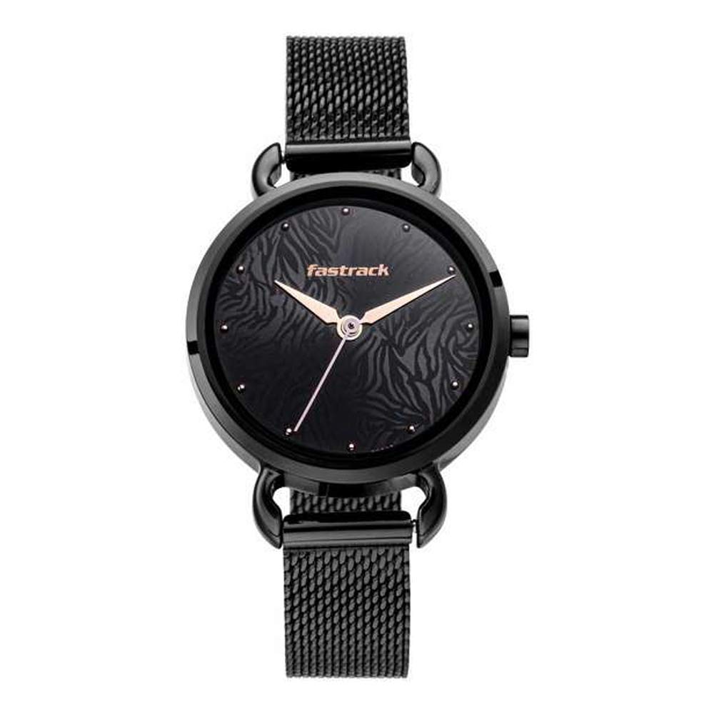 Fastrack Animal Print Quartz Analog Black Dial Stainless Steel Strap Watch for Girls-NR6221NM02 (B08K97696Y) Amazon Price History, Amazon Price Tracker