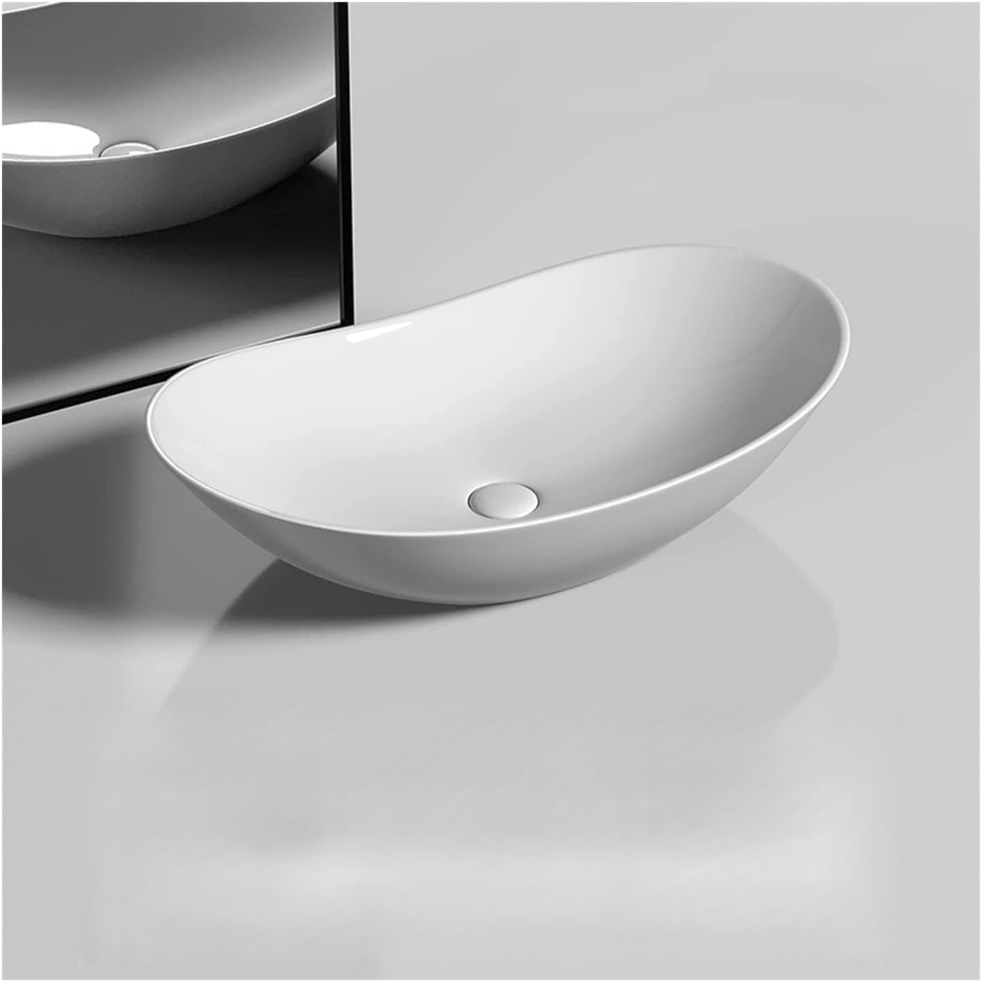 Lavabo de salle de bain en céramique ovale pour remplacer une vasque poreuse entartrée