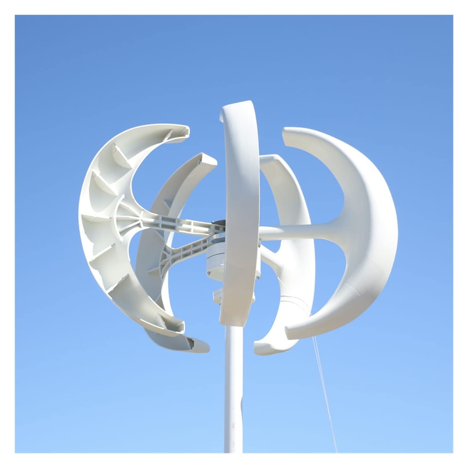 Hochleistungs-Windturbinengenerator, 8000 W Windkraftanlage 12 V 24 V 48 V Vertikalachsen Windgenerator Kleine Windmühlenenergie mit MPPT-Laderegler Heimgebrauch Hohe Windenergienutzung ( Color : Whit