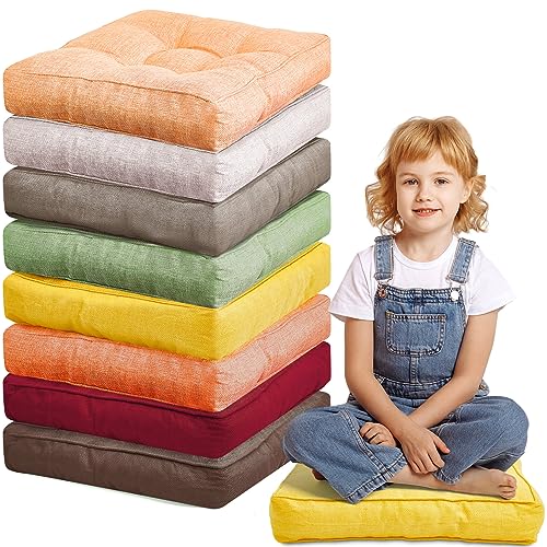 Juexica 8 Pcs Floor Cushions for Kids Floor Pillows Flexible Seating Cushions 3.5'' Thick Flexible Seating Classroom Furniture Meditation Seat Pillows...