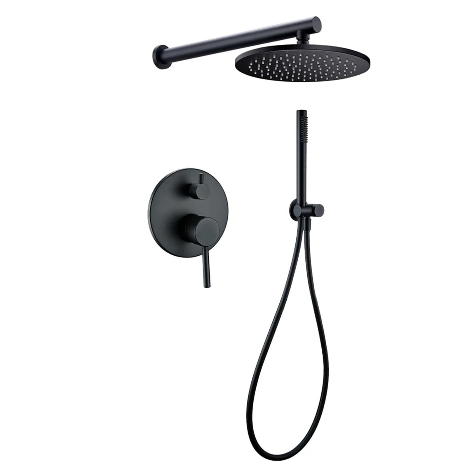 Robinet de douche en laiton mural noir colonne pluie moderne