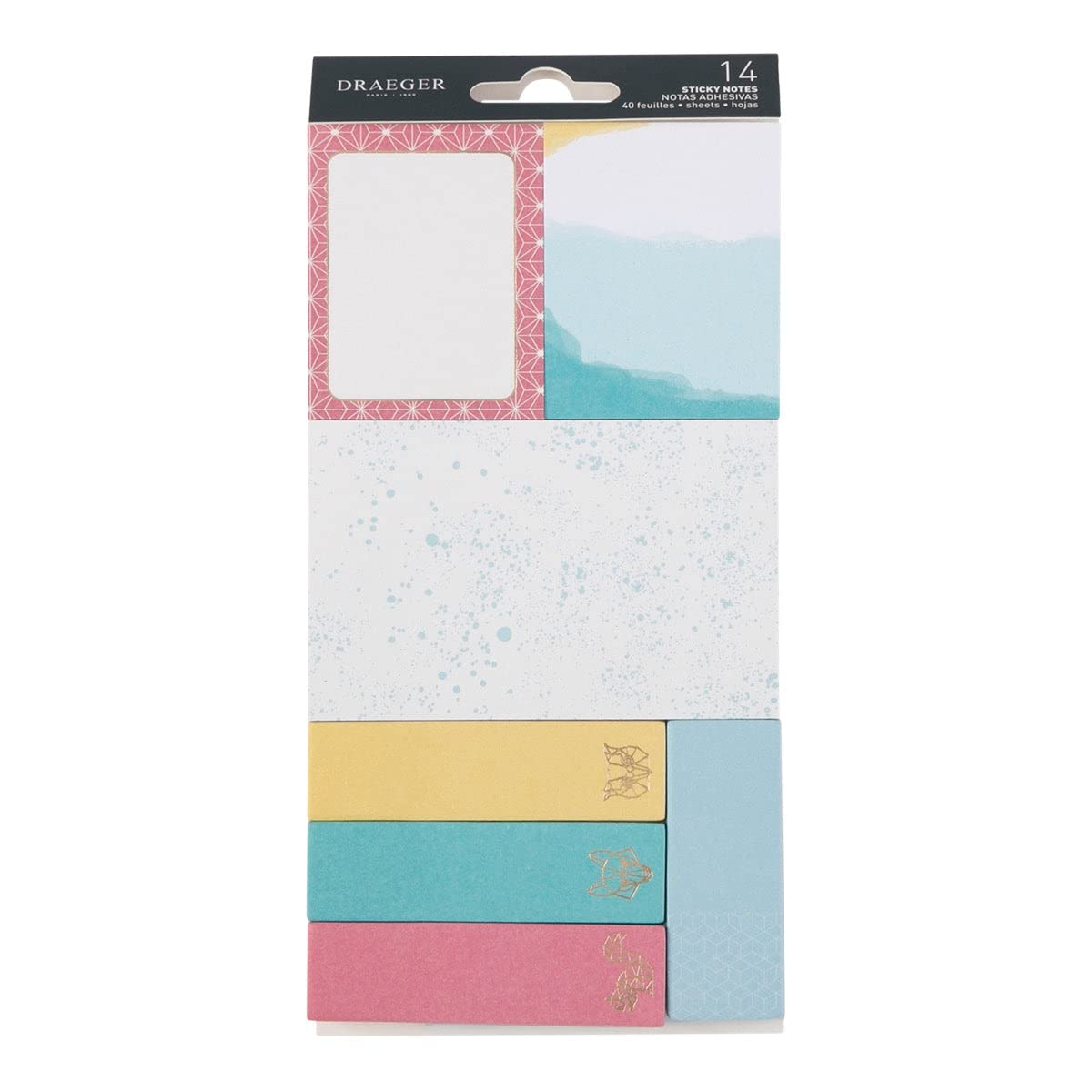 Draeger Paris – 12 bloques de notas de Sticky – Multicolor