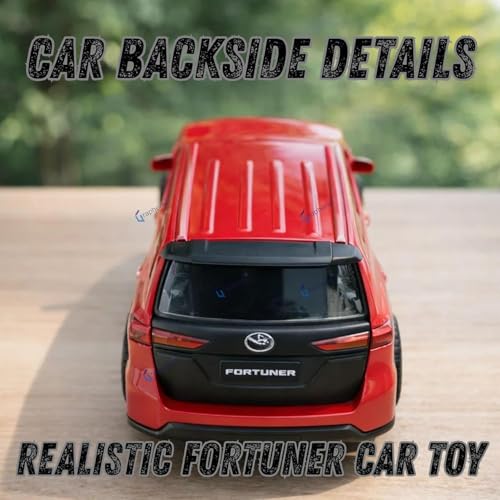 Image of LT /1:32 Scale Fort.uner Die-Cast Pull Back Car Toy for Boys Kids Sturdy Metal Miniature Model Toy Vehicle for Kids Realistic Design Fortuner Toy Car-1[Black] (RED)