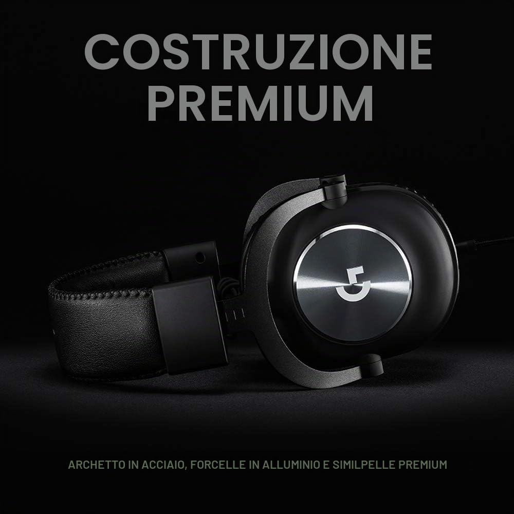 Logitech G PRO X - Cuffie da gioco con Blue VO!CE, USB, nero (ricondizionato)