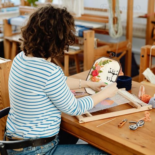 Image of Framendino, 3 Pack Imitated Wood Embroidery Hoop Frame Cross Stitch Hoops Rectangle for Display Sewing Craft Hanging