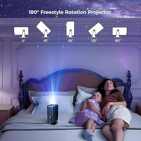 Image of HY320 Mini Projector -720p Resolution 4K Native (4K Support) Smart Portable Projector with Android 11, Wi-Fi 6 & Bluetooth 5.0, Remote Controller Auto Keystone, HDMI /USB, Home Cinema