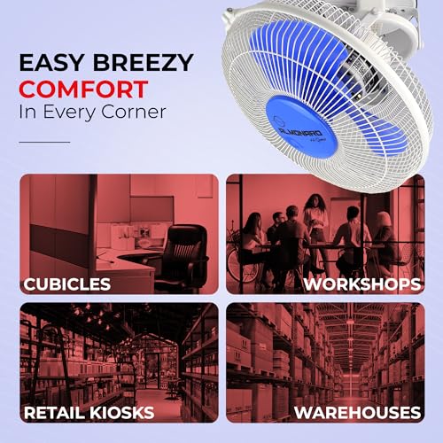 Image of Almonard 225mm High Speed Cabin Fan, High Velocity Blades, Single Speed Setting, Cabin Fan for Office, Retail Kiosks, Available in Blue