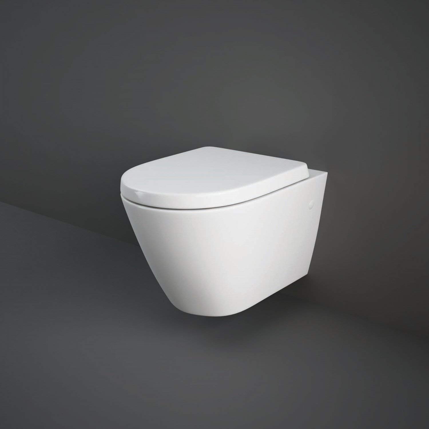 Rak Ceramics White Rak Resort Wall Hung Rimless Pan - Soft Close Seat
