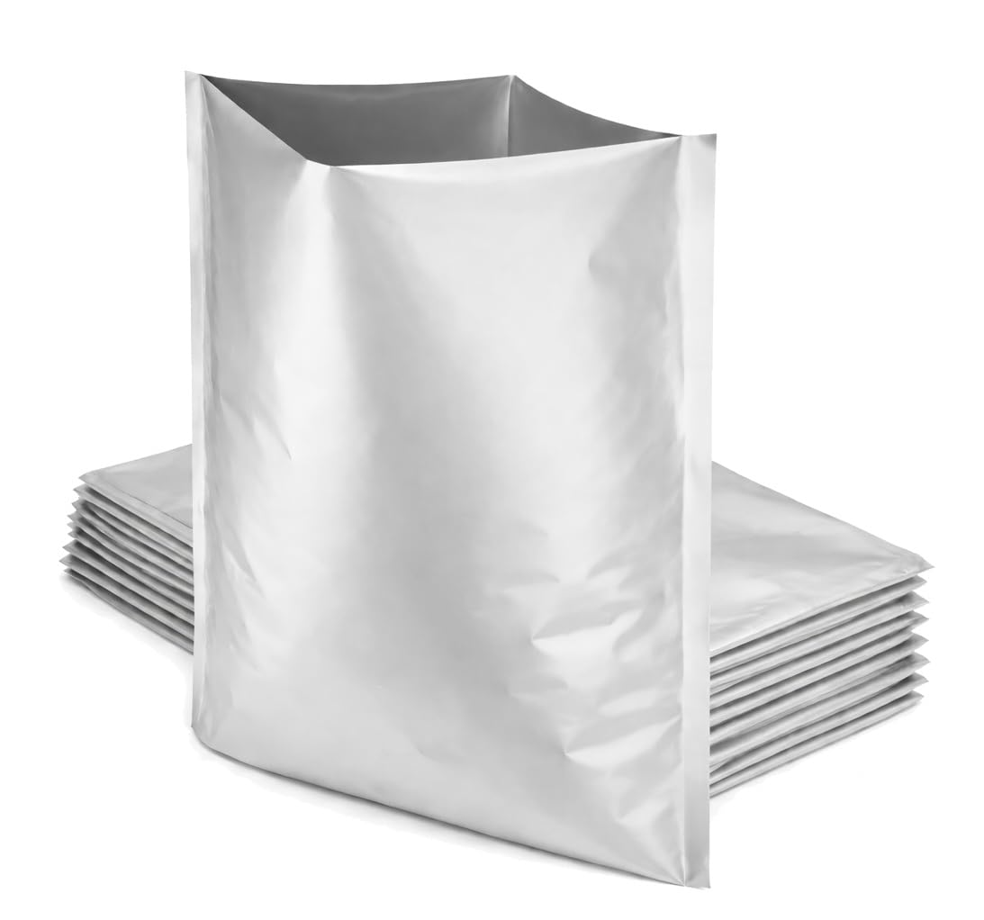 (10) 5 Gallon Mylar Bags 20"x30" 7.5 MILS Thick (7.5 mil) Food Grade for Long Term Emergency Pandemic Food Storage