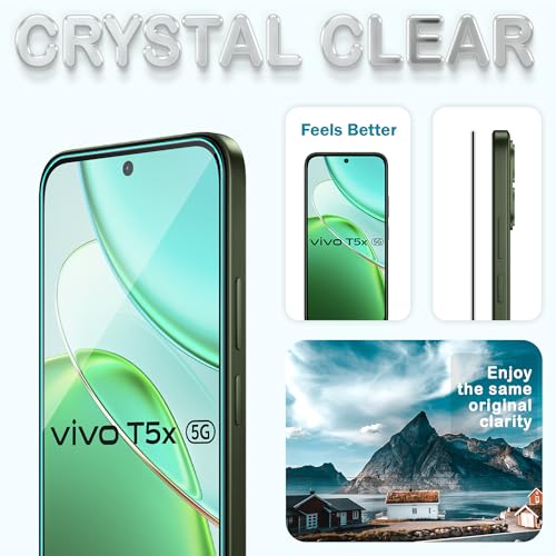 Image of ArmourPro Tempered Glass for iQOO Z11x / Vivo T5x - 9H Anti Scratch Screen Protector, Edge to Edge Coverage, HD Clarity, Smooth Touch, Case Friendly | Black, Pack of 2