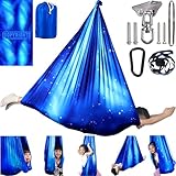 Sensory Swing for Kids Indoor/Outdoor Double Layer Therapy Cuddle Swing with 360 Swivel Hanger Kit - Adjustable for Child & Adult with Aspergers/Autism (Star Blue)