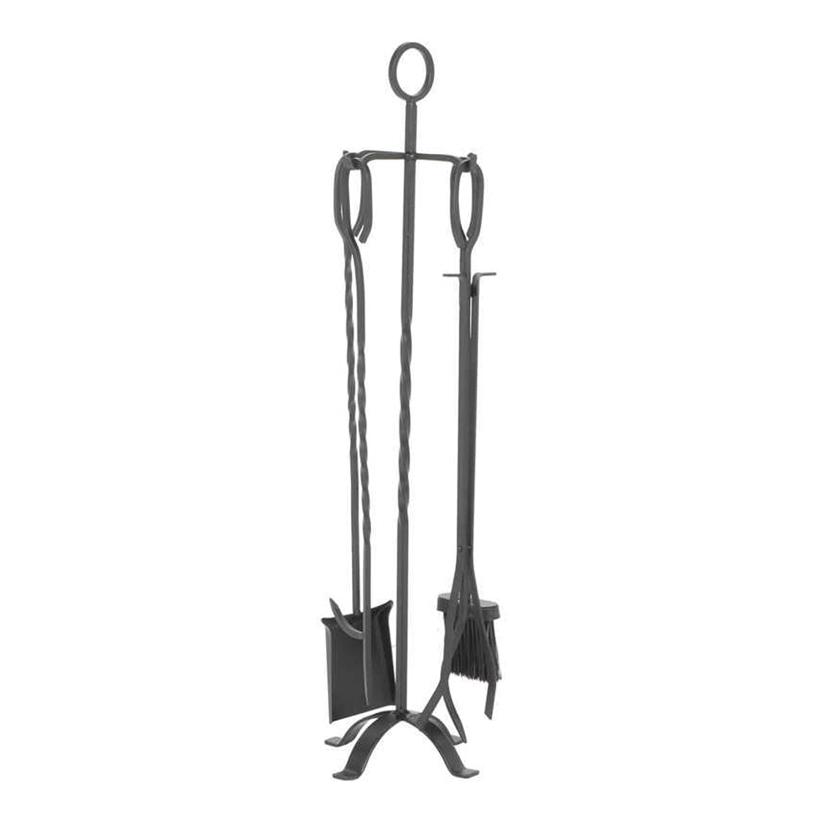 Juego de Herramientas para Chimenea, Soporte para atizador, 5 Piezas, Juegos de Accesorios para Chimenea, Bolsa de Herramientas, Cepillo de Hierro Forjado, Pala, Mango Largo, atizador de Met