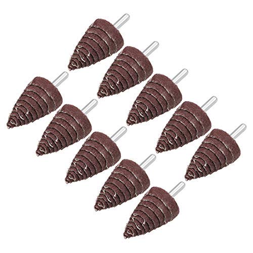 30 mm Cono forma abrasiva persiana ruota 1/8 pollici asta per sbavatura levigatura levigatura 80 grana 10 pezzi