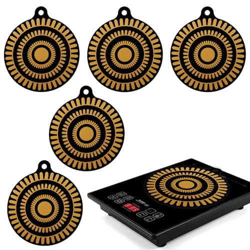 5pcs Thermochromic Silicone Induction Cooktop Protector Mat - Silicone Mat for Induction Cooktops