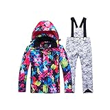 Outerwear Type: Jackets Children\'s Ski Suit Children\'s Suits Waterproof Windproof Warm Boys Girls Snowboard Jacket and Ski Pants Sets (Color : B Size : L Code) (B XXL Code)