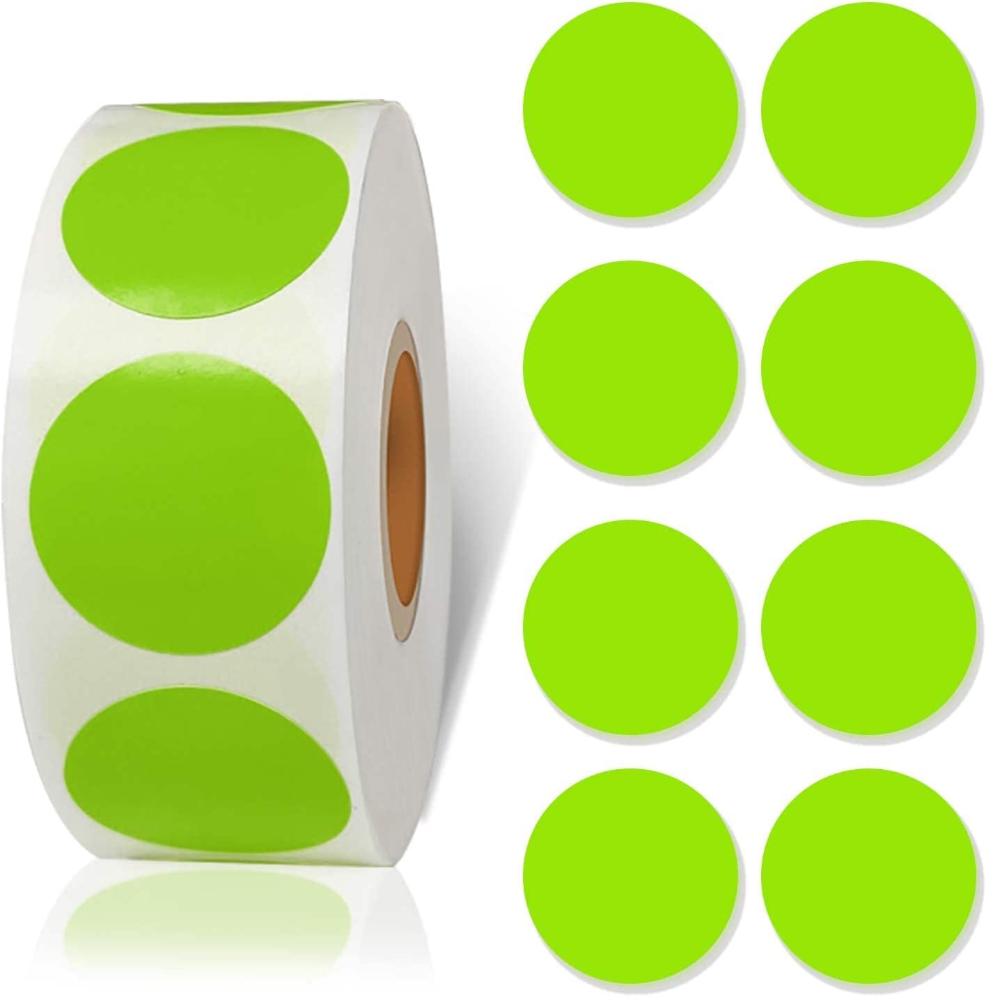 Starboling 800Pcs 1 Inch Green Round Color Coding,Dot Stickers Labels,Can Writing for Office,Student Classroom and Other Scenarios