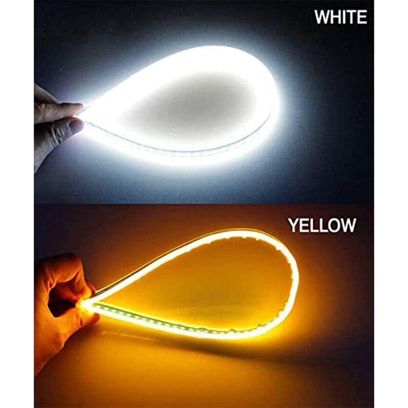 Image of Waterproof 60 CM Flexible DC Power Ultra-Fine LED Daytime Running Light Flexible Soft Compatible with Tata Punch (Pack of 2 Light)