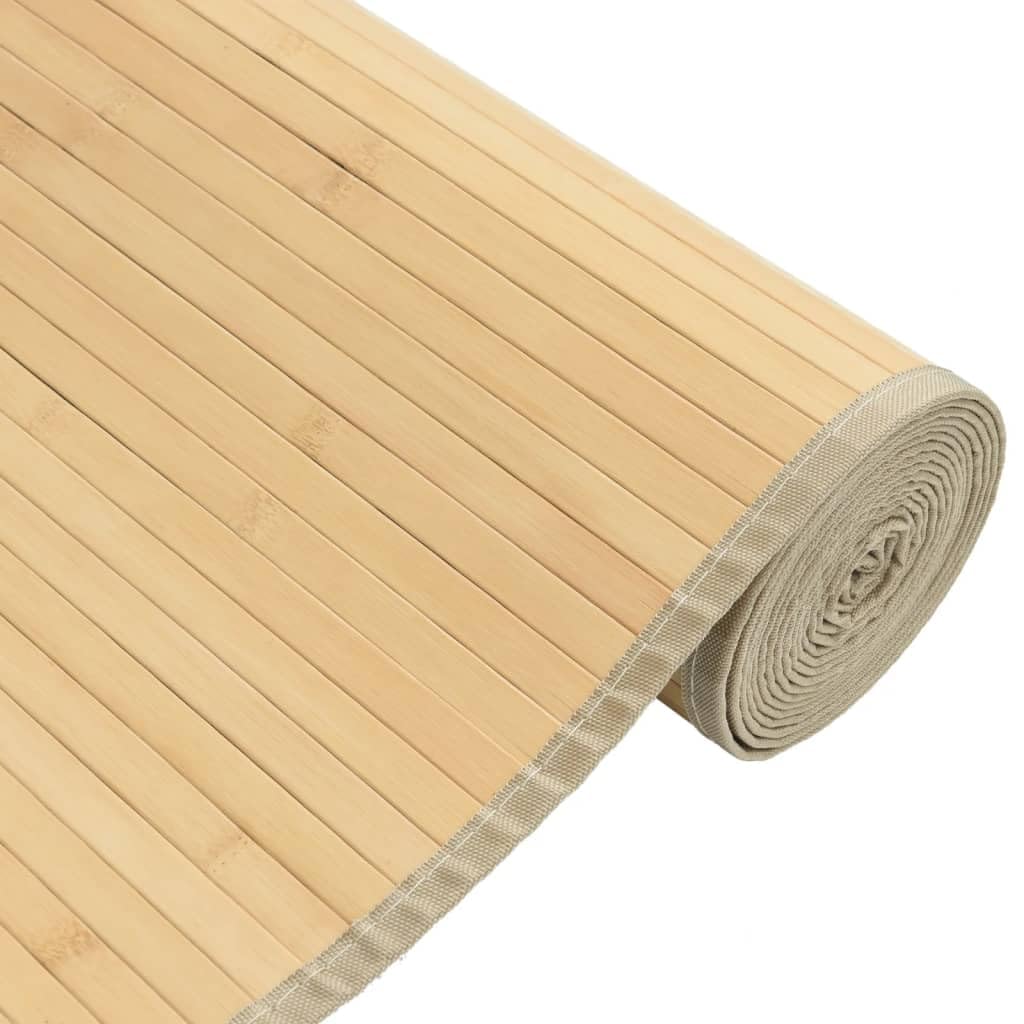 vidaXL Tapis rectangulaire Naturel Clair 80x400 cm Bambou
