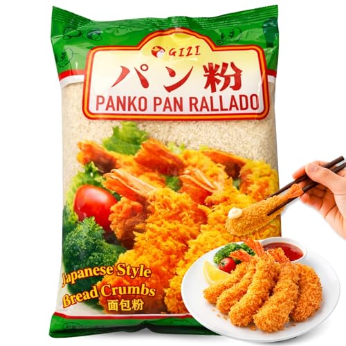 Panko Pan rallado, Pan Rallado Japonés, bread crumbs, Ideal para frituras y rebozados más crujientes y esponjosos, Contiene gluten, Original Japones, Contiene 1 unidad de 1 Kg