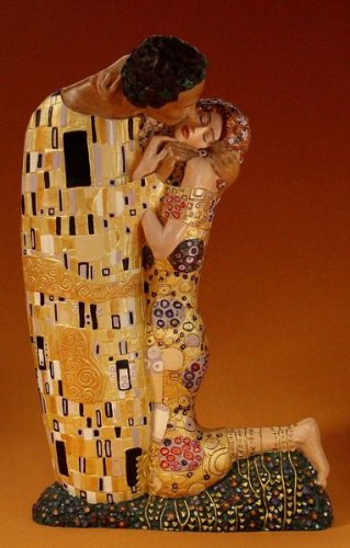 Gustav Klimt Der Kuss Plastik Figur KL21