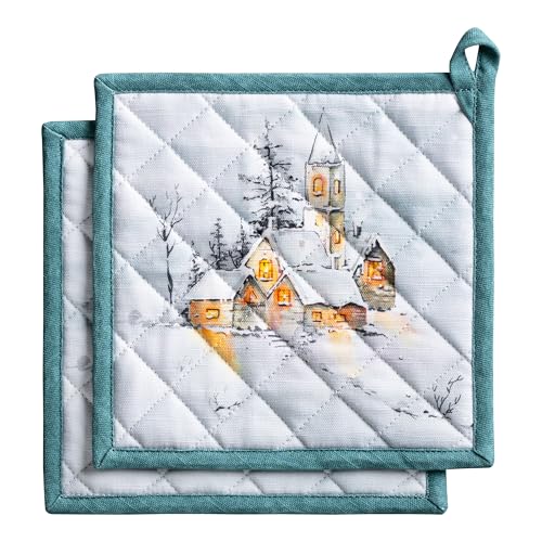 Maison d' Hermine Pot Holders 100% Cotton Potholders (8" x 8", Pack of 2)