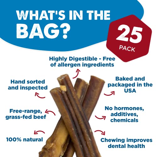 Best Bully Sticks 6-inch Supreme Bully Sticks (25 Pack) All Natural Dog Treats - Thumbnail 2