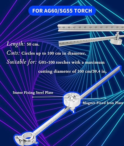 Plasmaschneidkompass, Edelstahl-Plasmaschneiderbrenner, Kreisführungsrollenradkompass, Schneidwerkzeugzubehör mit Maßstabslineallehre, Brennerkreisführungsrolle für AG60/