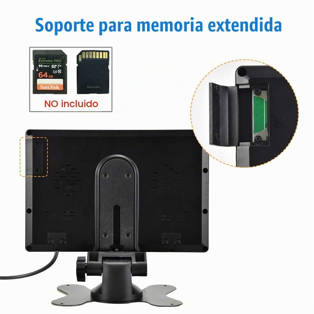 CAMECHO Kit de Cámara de Marcha Atrás y Video Monitor, Grabadora de Vídeo de7 Pulgadas 2 Split Monitor de Visión con Visión Nocturna Impermeable Cámara de Visión Trasera para Coches/RV/Autobús/Camión
