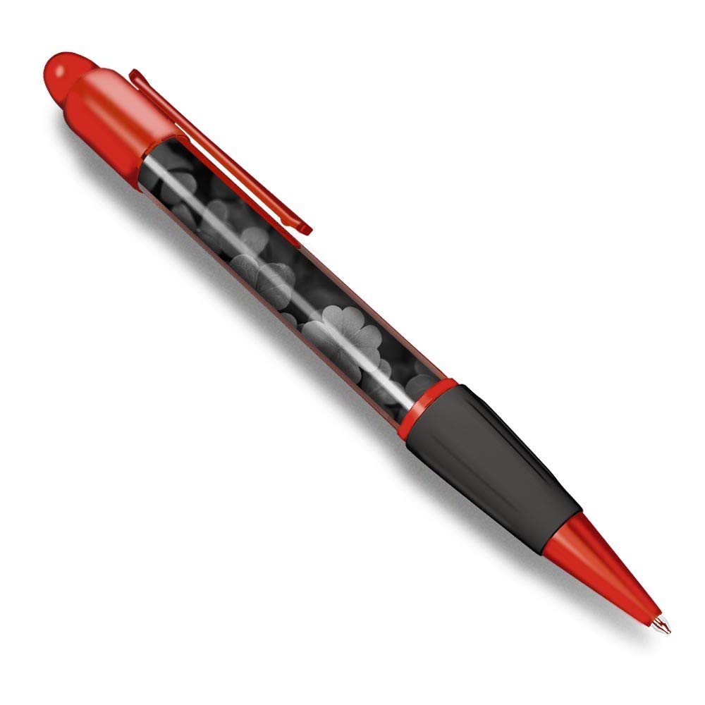 Beautiful and comfortable Red Ballpoint Pen (Black Ink) BW - Lucky Clover Irish Fun #38039