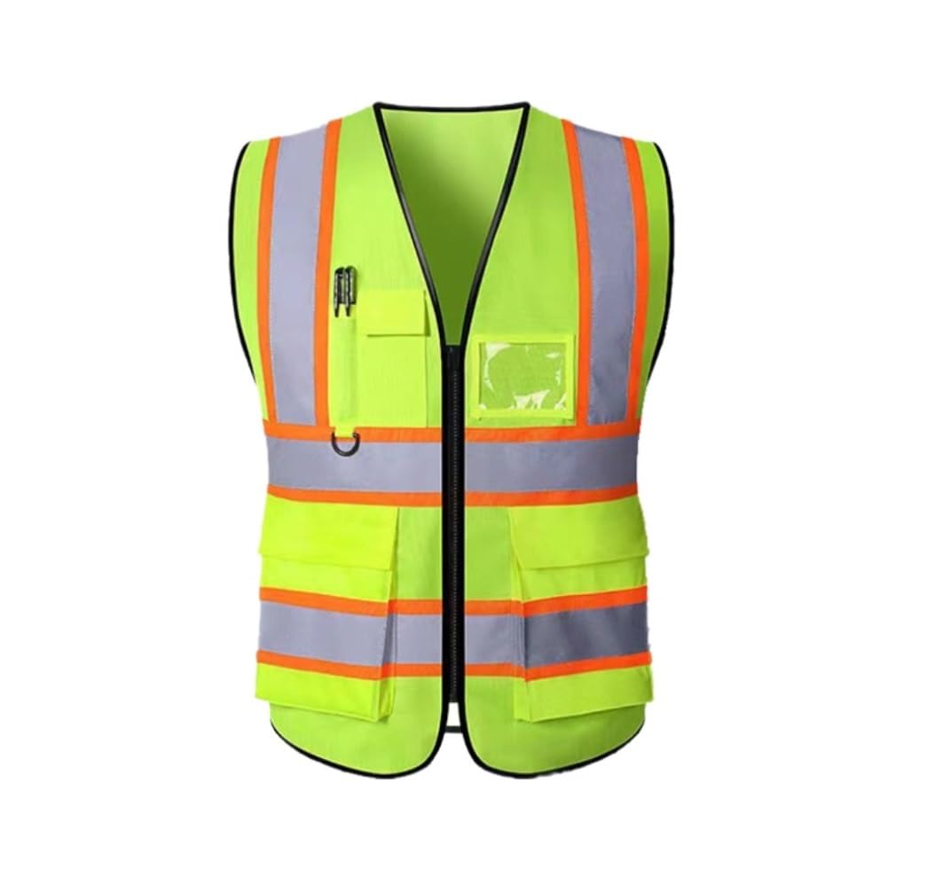 ApuaVireo&Co chalecos alta visibilidad, Chaleco reflectante de seguridad con múltiples bolsillos, chaqueta, chaleco de saneamiento y tráfico.