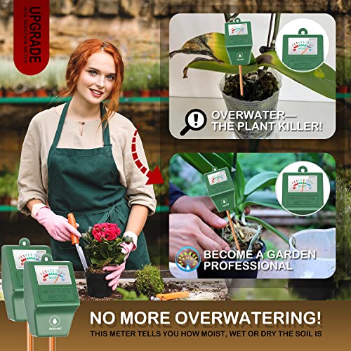 Antonki Soil Moisture Meter for Indoor Plants, Plant Water Meter, Soil Hygrometer Monitor, Soil Sensor Water Test Kit for Flower, Tree Gardening, Farming - No Battery Required - Pack of 2 - Image 3