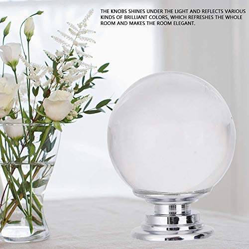 FTVOGUE Clear Crystal Glass Door Knobs Ball Shape Crystal Glass Pull Handle Cabinet Drawer Cupboard Knob 30mm - Image 2