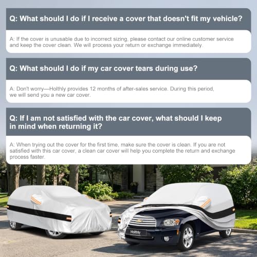 Image of 10 Layers SUV Car Cover Custom Fit for Chevrolet HHR (2005-2011), Waterproof All Weather for Automobiles, Outdoor Full Cover Sun Dust Rain Protection with Cotton. Silver