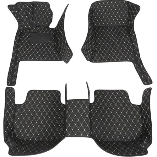 に適合する VW に適合する ジェッタ MK6 2011-2016 防水フロアマット カスタム PU レザー カーフロアマット インテリアフロアマット カーペット(Black Beige)