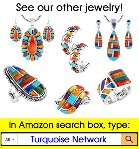 Turquoise Ring Sterling Silver 925 Genuine Gemstones Size 6 To 11 (Turquoise, 7) #TOP6