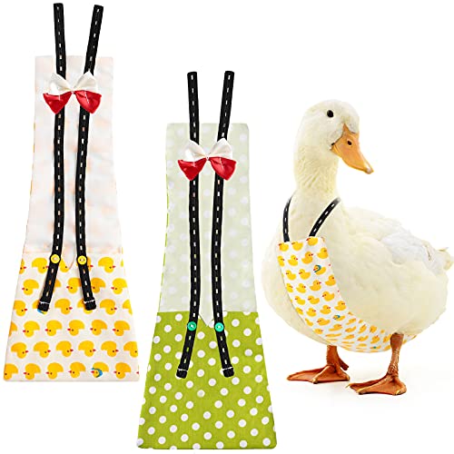 Frienda 2 Pieces Pet Chicken Diapers Duckling Diapers Goose Clothes Washable and Reusable Pet Diapers Bow Tie Duck Diapers for Poultry (L)