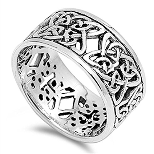 Women's Celtic Knot Eternity Fashion Ring .925 Sterling Silver Band Size 10