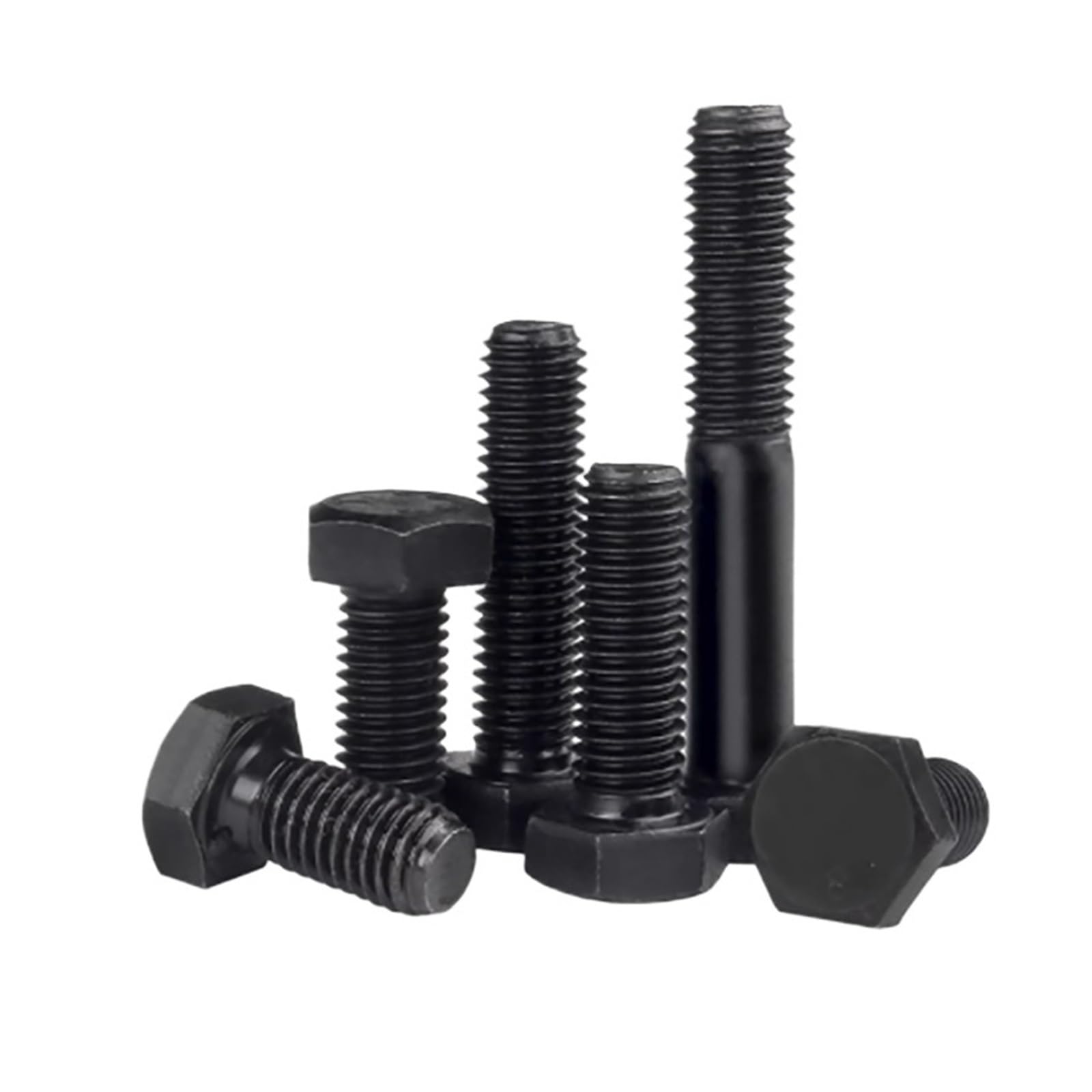 vis à tête en T Vis à tête hexagonale en acier au carbone, filetage complet et partiel, 1 pièce, M18, M20, M22, M27, boulons hexagonaux externes noirs(M20x160 1PCS)