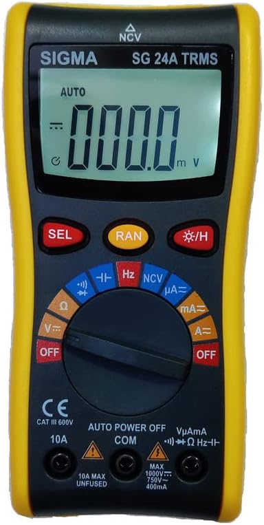 Sigma Instruments True Rms 24A Digital Multimeter With Calibration Certificate - Battery Powered