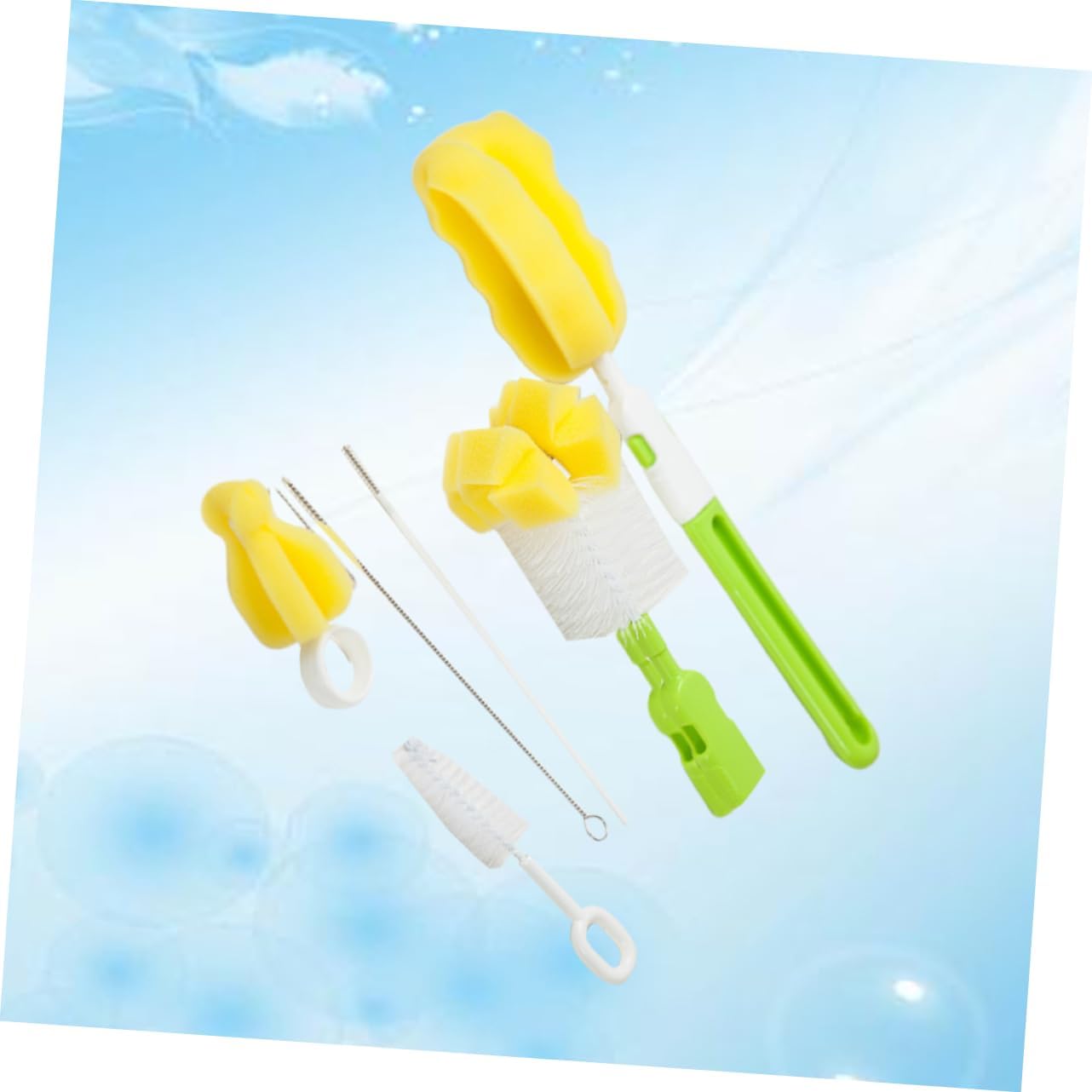 12pcs Bottle Cleaning Brush Feeder Brushes for Easy Cleaning Lightweight Design Green Color for Nursing Bottles and Feeding Accessories