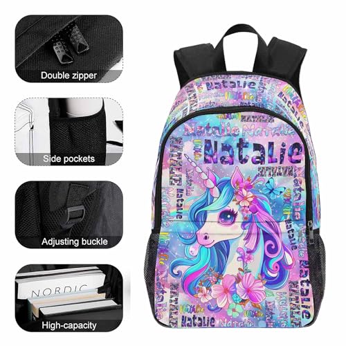 Custom Kids Backpack for Toddler Girls Personalized Rainbow Unicorn Pattern Backpack Daypacks with Name for School Custom Back to School Kindergarten BookBags School Bag Gift for Students Daughter4