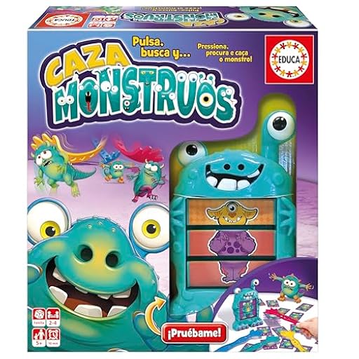 Educa - Caza Monstruos | Juego de Mesa Infantil de Agilidad Visual y Rapidez | Juguete Educativo Recomendado a Partir de 5 años (18861) | Ya disponible en tu tienda friki favorita! En mundofriki.es!