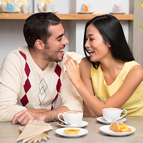 200 Recycled Post Consumer Napkins, Quality 2-Ply Compostable Unbleached Eco Cocktail Napkins, Disposable Beverage Dessert Napkins For Wedding Holiday Party Graduation Christmas #TOP4