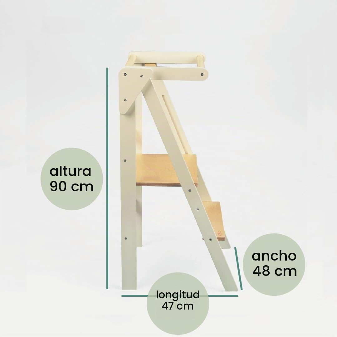 Torre Montessori de Aprendizaje con Rieles de Seguridad para Niños 3-6 Años