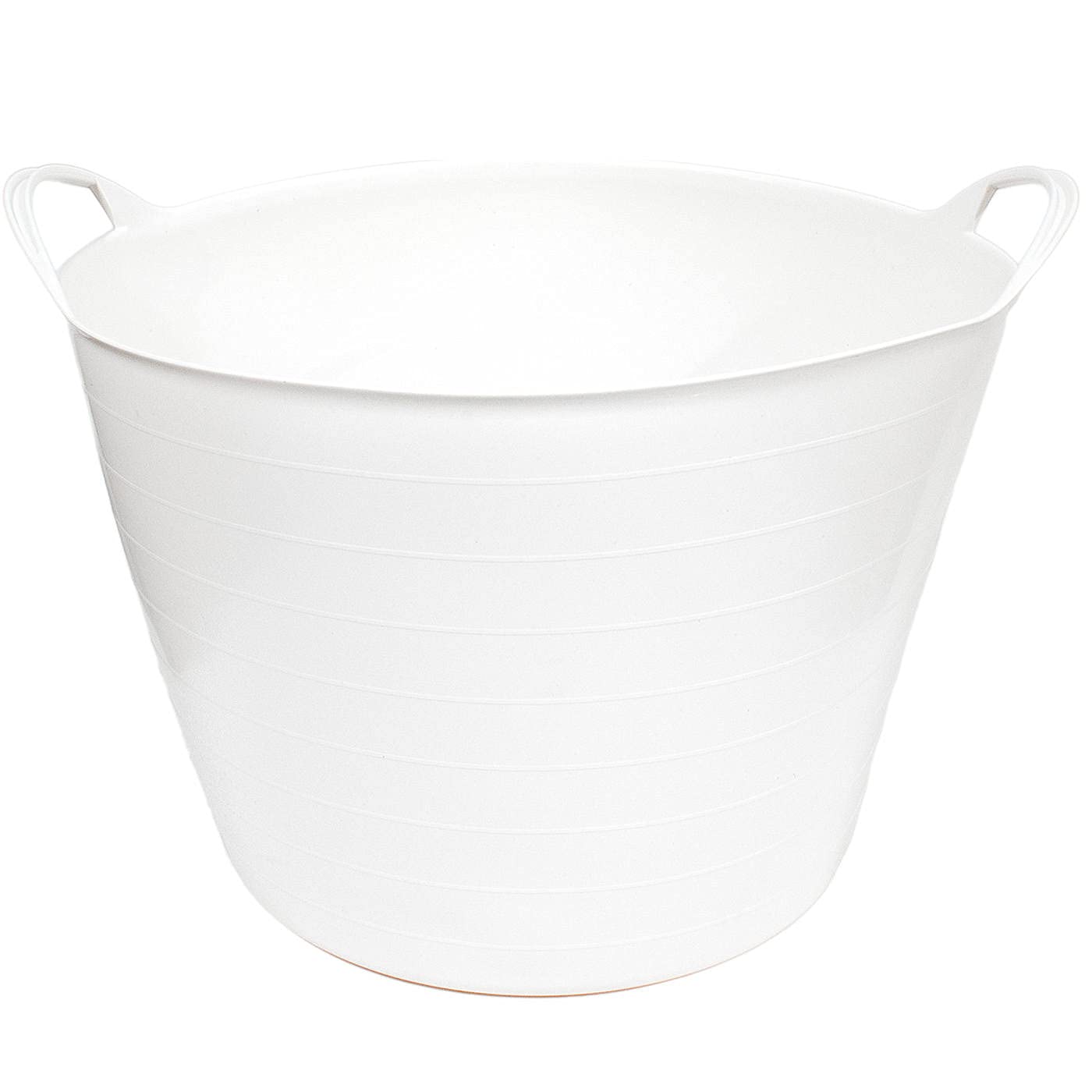 Pack de 6 capazos de plástico Flexible, de Color Blanco, de 45 x 33 cm con Capacidad de 42 litros, con Asas, Ideal para Trabajo de Vendimia, Agricultura… Cubo de plástico(6uds / 42 litros Blanco)
