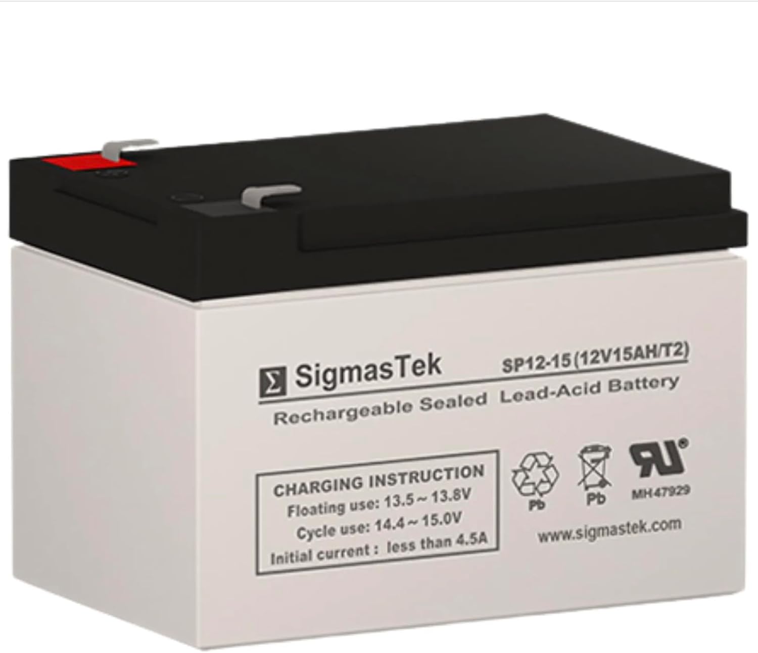 SigmasTek HR15-12, EVH12150, EVH12140, ELT-12140, BT14-12HR, WP14-12E, LP12-14, LW-6FM14EVX Compatible Battery, 12V 15Ah F2 SP12-15 (T2)