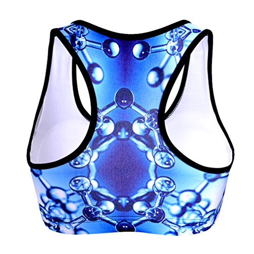 Image of Sister Amy Women's Aerobics Gym Dance Yoga Vest Printed Sports Bra Top Vest