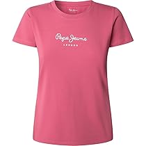 Pepe Jeans New Virginia SS N T-Shirt, Rosa (Rosa Ardesia), XL Donna