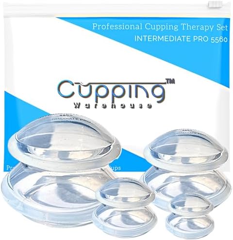 Cupping Warehouse Soft Supreme 4 Intermediate Pro 5560 Beginner & Intermediate Cupping Therapy Set-Clinic & Home Use Silicone Cupping Set- Cupping Set Massage Therapy Cups- Suction Cups for Body
