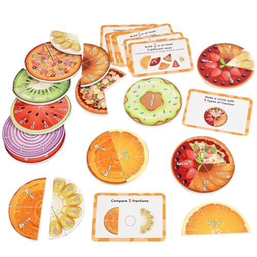 Azulejos de rastrillo Roto | Juguete de clasificación con diseño de Frutas | educativos magnéticos de cálculo de Fractura, para niñas, Estudiantes, Escuela Primaria, Aula, guardería, Sala